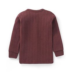 Babyhug Full Sleeves Front Open Solid Colour Thermal Vests Pack of 2 - Brown & Purple