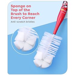 Babyhug Disney Bottle Cleaning Brush with Mickey Mouse Print - Red