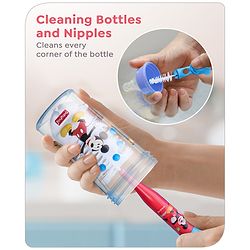 Babyhug Disney Bottle Cleaning Brush with Mickey Mouse Print - Red