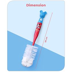 Babyhug Disney Bottle Cleaning Brush with Mickey Mouse Print - Red