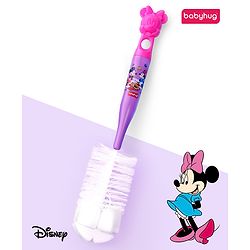 Babyhug Disney Bottle Cleaning Brush with Mickey Mouse Print - Red