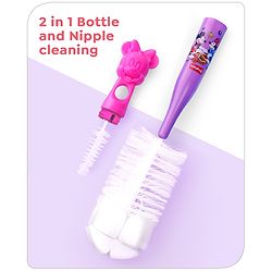 Babyhug Disney Bottle Cleaning Brush with Mickey Mouse Print - Red