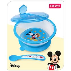 Babyhug Diseny Mickey Designed Suction Bowl with Spoon  Light Blue - 300 ml