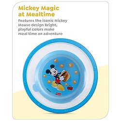 Babyhug Diseny Mickey Designed Suction Bowl with Spoon  Light Blue - 300 ml