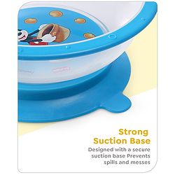 Babyhug Diseny Mickey Designed Suction Bowl with Spoon  Light Blue - 300 ml