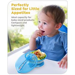 Babyhug Diseny Mickey Designed Suction Bowl with Spoon  Light Blue - 300 ml