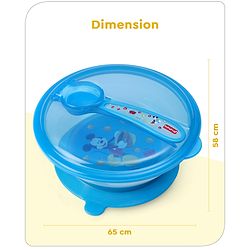 Babyhug Diseny Mickey Designed Suction Bowl with Spoon  Light Blue - 300 ml