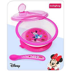 Babyhug Diseny Mickey Designed Suction Bowl with Spoon  Light Blue - 300 ml
