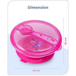 Babyhug Diseny Mickey Designed Suction Bowl with Spoon  Light Blue - 300 ml