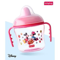 Babyhug Hard Spout Baby Sipper Cup with Anti-Spill Design, Pink & Purple-150 ml | BPA Free | Twin Handle | Lightweight