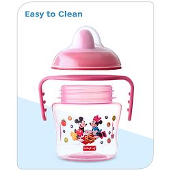 Babyhug Hard Spout Baby Sipper Cup with Anti-Spill Design, Pink & Purple-150 ml | BPA Free | Twin Handle | Lightweight