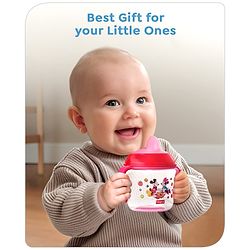 Babyhug Hard Spout Baby Sipper Cup with Anti-Spill Design, Pink & Purple-150 ml | BPA Free | Twin Handle | Lightweight