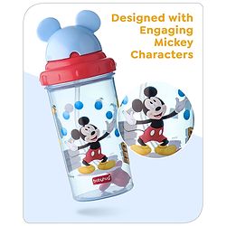 Babyhug Disney Straw Sipper with Mickey Mouse Print & Weighted Straw Red- 330ml