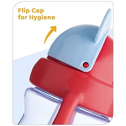 Babyhug Disney Flip Top Open Sipper with Mickey Mouse Print & Twin Handle Red- 180 ml