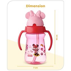 Babyhug Disney Flip Top Open Sipper with Mickey Mouse Print & Twin Handle Red- 180 ml