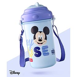 Babyhug Disney Straw Sipper with Strap & Mickey Mouse Print - 360 ml
