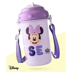 Babyhug Disney Straw Sipper with Strap & Mickey Mouse Print - 360 ml