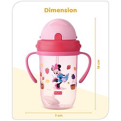 Babyhug Disney Flip Cap Open Sipper Cup with Weighted Straw & Minnie Mouse Print Pink - 270 ml