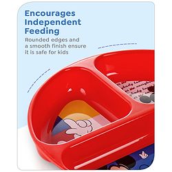 Babyhug Disney Mickey Mouse 3 Section Plate - Red