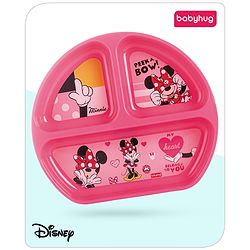 Babyhug Disney Minnie Mouse 3 Section Plate - Pink