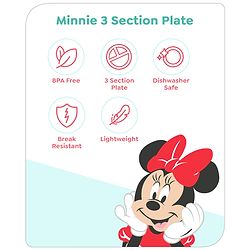 Babyhug Disney Minnie Mouse 3 Section Plate - Pink