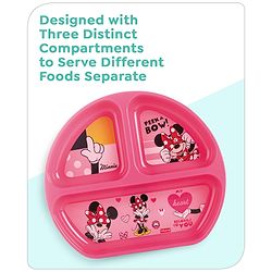 Babyhug Disney Minnie Mouse 3 Section Plate - Pink