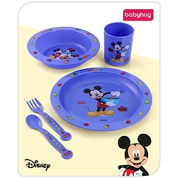 Babyhug Disney Feeding Set with Mickey Mouse & Friends Print - Blue