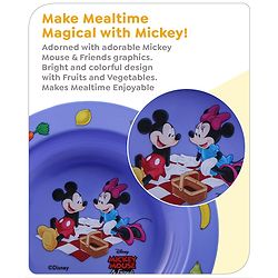 Babyhug Disney Feeding Set with Mickey Mouse & Friends Print - Blue