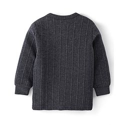 Babyhug Full Sleeves Front Open Solid Thermal Vest - Dark Grey