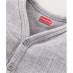 Babyhug Full Sleeves Front Open Solid Color Thermal Vest - Light Grey