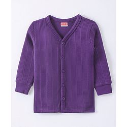 Babyhug Front Open Full Sleeves Thermal Vest - Purple