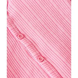 Babyhug Full Sleeves Front Open Solid Thermal Vest - Pink