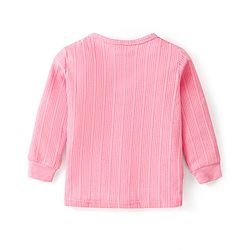 Babyhug Full Sleeves Front Open Solid Thermal Vest - Pink