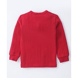 Babyhug Front Open  Solid Colour Full Sleeves Thermal Vest - Red