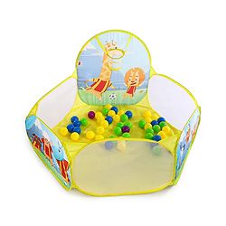 Babyhug Jump & Joy Jungle Animal Activity Ball Pool  Set With 50 Colourful Balls for Kids|Ball Pit for Kids 2+ Years |Birthday Gift for Kids|BIS Certified