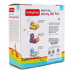 Babyhug Jump & Joy Jungle Animal Activity Ball Pool  Set With 50 Colourful Balls for Kids|Ball Pit for Kids 2+ Years |Birthday Gift for Kids|BIS Certified