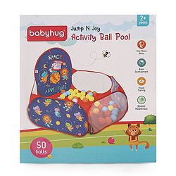 Babyhug Jump & Joy Jungle Animal Activity Ball Pool  Set With 50 Colourful Balls for Kids|Ball Pit for Kids 2+ Years |Birthday Gift for Kids|BIS Certified