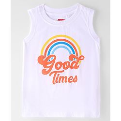 Babyhug Cotton Woven Half Sleeves Sun & Rainbow Printed Shirt with T-Shirt - Multicolour