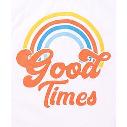 Babyhug Cotton Woven Half Sleeves Sun & Rainbow Printed Shirt with T-Shirt - Multicolour