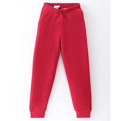 Babyhug  Full Length Legging Thermal with Striped Design  - Red
