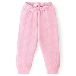 Babyhug Cotton Full Length Thermal Leggings Solid Colour - Pink