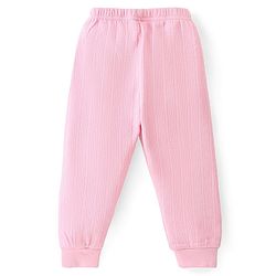 Babyhug Cotton Full Length Thermal Leggings Solid Colour - Pink