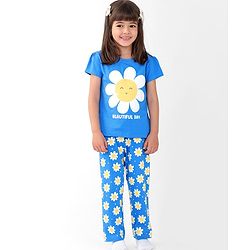 Babyhug Cotton Half Sleeves Night Suit With Floral Print - Blue