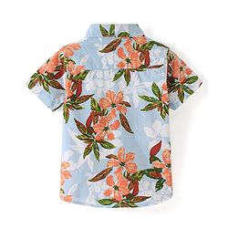 Babyhug Cotton Woven Half Sleeves Shirt with Floral Print - Multicolour