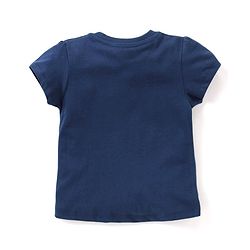 Babyhug Single Jersey Half Sleeves Night Suit Floral Print - Navy Blue