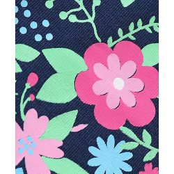 Babyhug Single Jersey Half Sleeves Night Suit Floral Print - Navy Blue