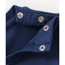 Babyhug Single Jersey Half Sleeves Night Suit Floral Print - Navy Blue
