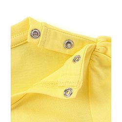 Babyhug Cotton Half Sleeves Capri Night Suit With Floral Print - Yellow