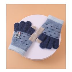 Babyhug  Woollen Gloves with Star Applique - Navy