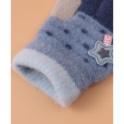 Babyhug  Woollen Gloves with Star Applique - Navy